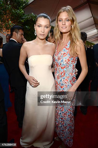 Bella Hadid and Constance Jablonski attend the 2015 Tony Awards at Radio City Music Hall on June 7, 2015 in New York City.