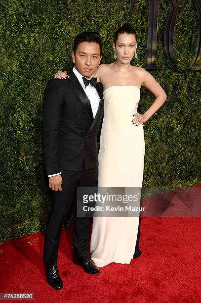Prabal Gurung and Bella Hadid attend the 2015 Tony Awards at Radio City Music Hall on June 7, 2015 in New York City.