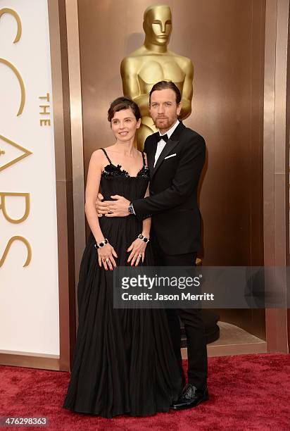 Eve Mavrakis and Ewan McGregor attend the Oscars held at Hollywood & Highland Center on March 2, 2014 in Hollywood, California.