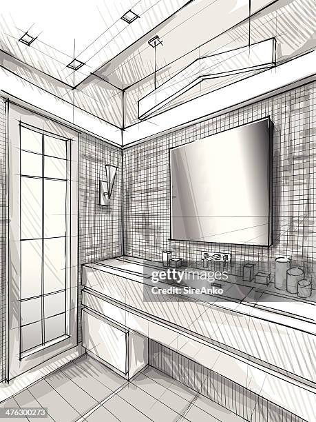 design - bathroom wall stock illustrations