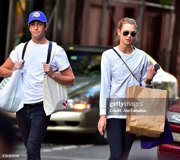 Karlie Kloss,Joshua Kushner are seen in Soho on June 7, 2015 in New York City.