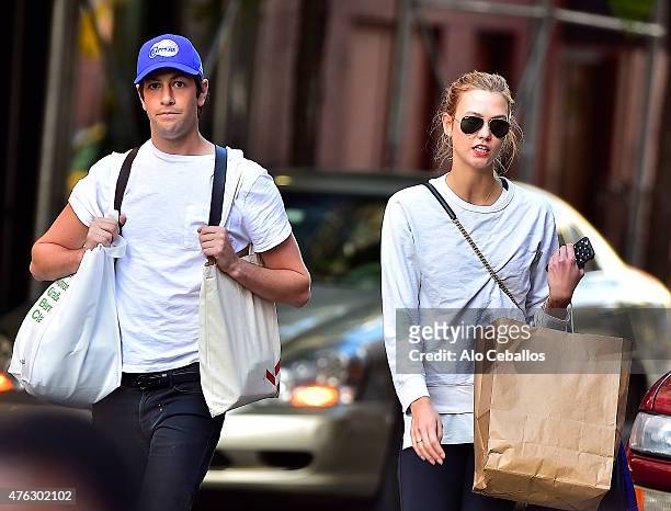 Karlie Kloss,Joshua Kushner are seen in Soho on June 7, 2015 in New York City.