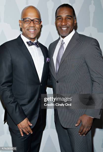 The Academy of Motion Picture Arts and Sciences New York Events Director Patrick Harrison and actor Norm Lewis attend The Academy of Motion Picture...