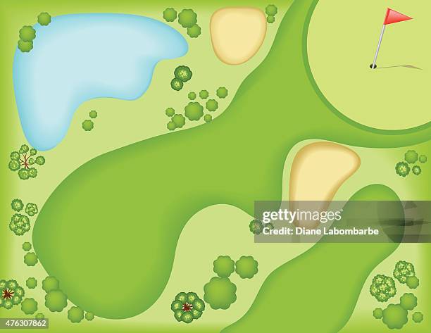 luftbild von einem golfplatz  - putting green stock-grafiken, -clipart, -cartoons und -symbole