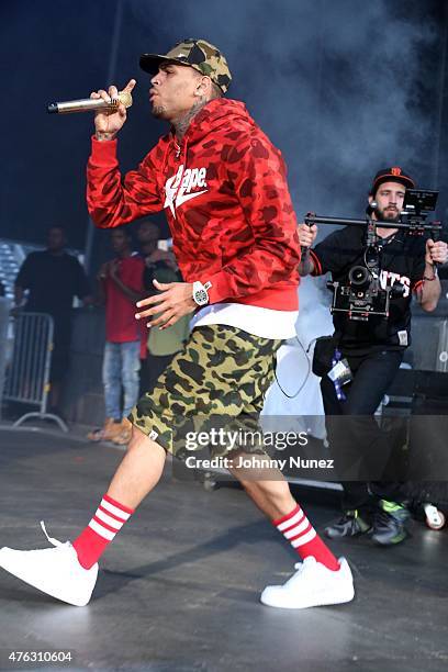 Chris Brown performs during 2015 Hot 97 Summer Jam at MetLife Stadium on June 7 in East Rutherford, New Jersey.