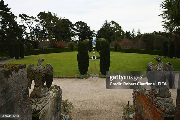 View of the gardens at Larnach Castle on June 8, 2015 in Dunedin, New Zealand.