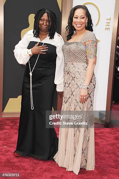 Actress Whoppi Goldberg and Alex Martin attend the Oscars held at Hollywood & Highland Center on March 2, 2014 in Hollywood, California.