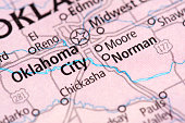 Map of Oklahoma City in Oklahoma State, USA