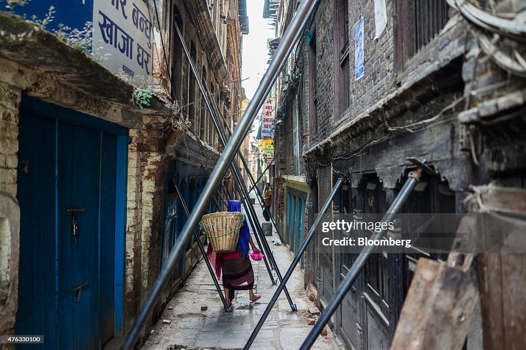 Demolished Buildings and Internal Displacement Camps Following Earthquake