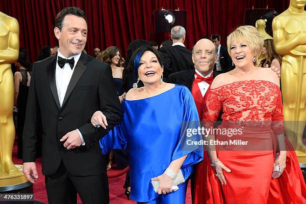 Liza Minnelli Joseph Luft and Lorna Luft attend the Oscars held at Hollywood & Highland Center on March 2, 2014 in Hollywood, California.