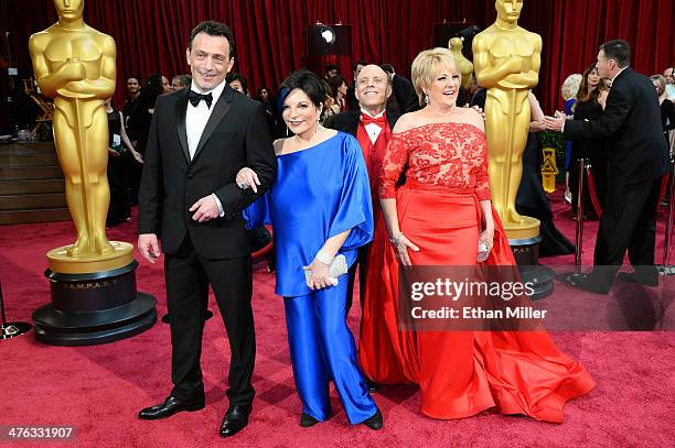 Liza Minnelli Joseph Luft and Lorna Luft attend the Oscars held at Hollywood & Highland Center on March 2, 2014 in Hollywood, California.