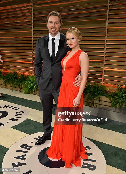 Actors Dax Shepard and Kristen Bell attend the 2014 Vanity Fair Oscar Party Hosted By Graydon Carter on March 2, 2014 in West Hollywood, California.