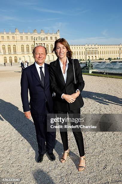 Jean Claude Meyer and Nathalie Bloch-Laine attend the Grand Opening Anish Kapoor's Exhibition at Chateau de Versailles on June 7, 2015 in Versailles,...