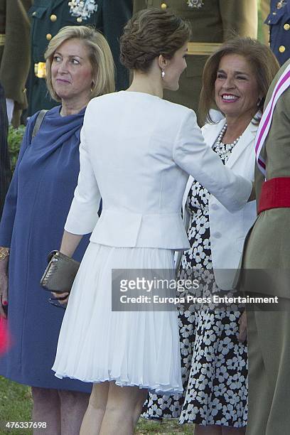 Concepcion Dancausa, Queen Letizia of Spain and Ana Botella attend the 2015 Armed Forces Day on June 6, 2015 in Madrid, Spain.