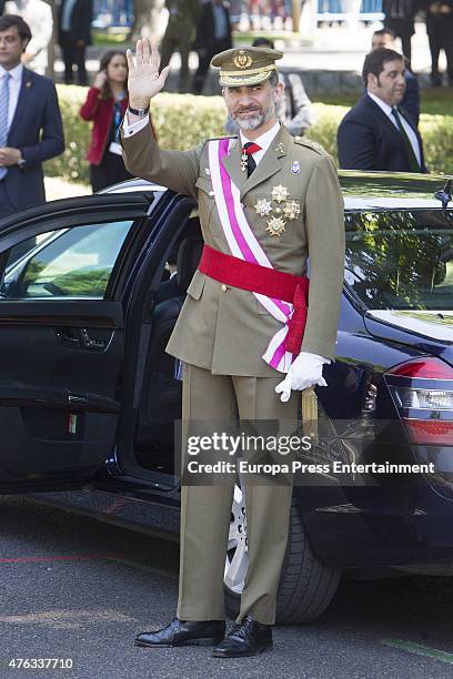 King Felipe of Spain attends the 2015 Armed Forces Day on June 6, 2015 in Madrid, Spain.