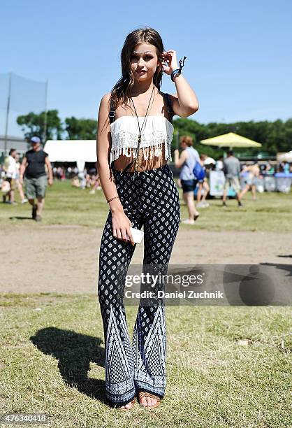 Lexi Wood is seen wearing an Ardene outfit during the 2015 Governors Ball Music Festival at Randall's Island on June 7, 2015 in New York City.