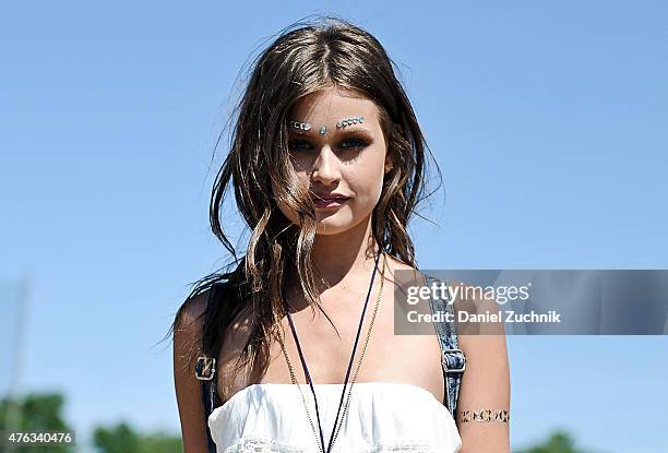 Lexi Wood is seen wearing an Ardene outfit during the 2015 Governors Ball Music Festival at Randall's Island on June 7, 2015 in New York City.