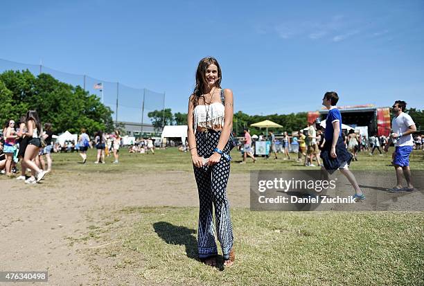 Lexi Wood is seen wearing an Ardene outfit during the 2015 Governors Ball Music Festival at Randall's Island on June 7, 2015 in New York City.