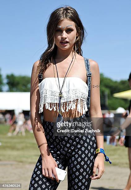 Lexi Wood is seen wearing an Ardene outfit during the 2015 Governors Ball Music Festival at Randall's Island on June 7, 2015 in New York City.