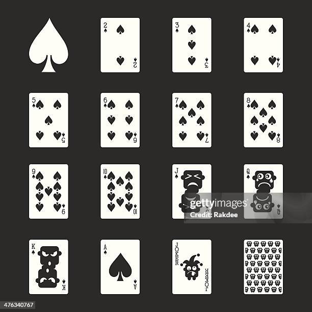 spade suit playing card icons - white series | eps10 - ace of spades stock illustrations