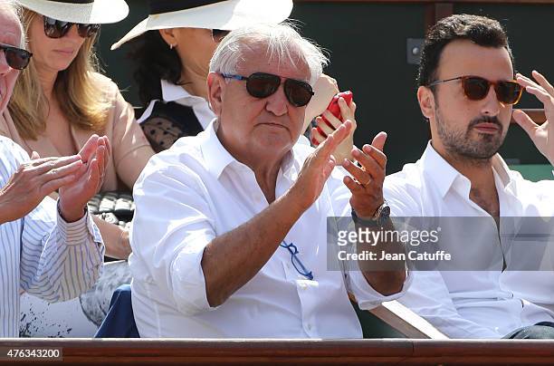 Jean-Pierre Raffarin attends the men's final on day 15 of the French Open 2015 at Roland Garros stadium on June 56 2015 in Paris, France.