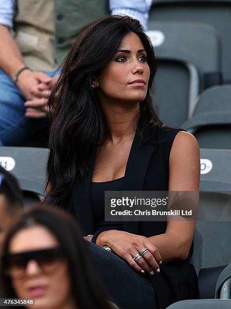 Federica Nagri, the girlfriend of Alessandro Matri of Juventus, looks on during the UEFA Champions League Final match between Juventus and FC...