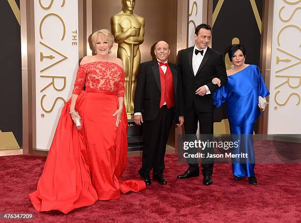 Actress Lorna Luft, Joseph Luft, guest and singer Liza Minnelli attend the Oscars held at Hollywood & Highland Center on March 2, 2014 in Hollywood,...