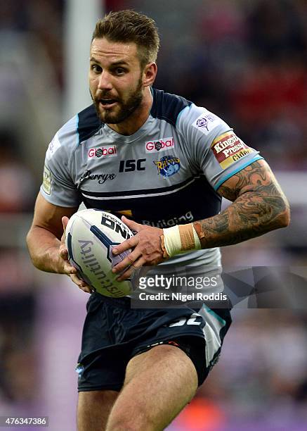 Mitch Achurch of Leeds Rhinos during the Super League match between Leeds Rhinos and Wigan Warriors at St James' Park on May 30, 2015 in Newcastle...