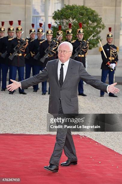 Politician Michel Vauzelle arrives for the State Dinner offered by French President Francois Hollande at the Elysee Palace on June 2, 2015 in Paris,...