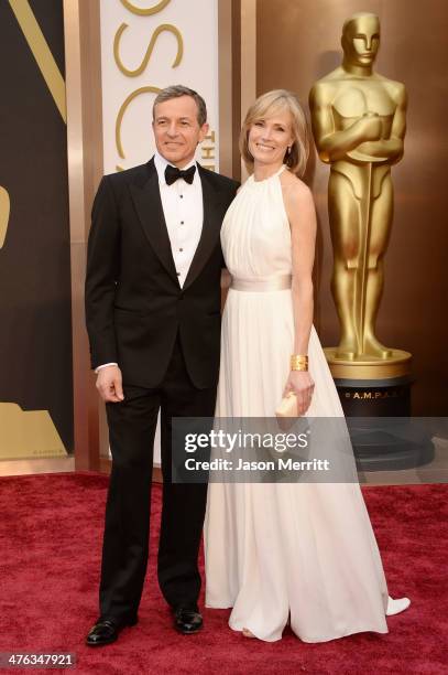 Robert Iger, Chairman & CEO of The Walt Disney Company, and wife Willow Bay attends the Oscars held at Hollywood & Highland Center on March 2, 2014...