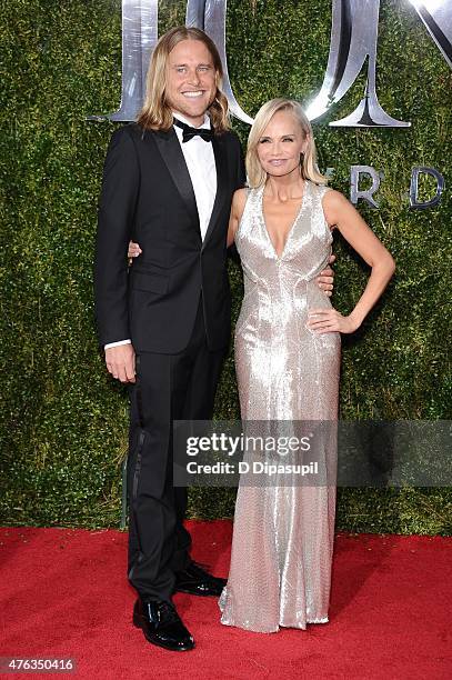 Andrew Pruett and Kristin Chenoweth attend the American Theatre Wing's 69th Annual Tony Awards at Radio City Music Hall on June 7, 2015 in New York...