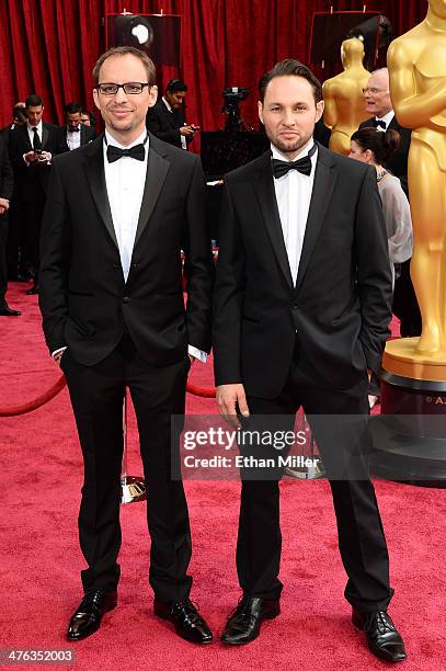 Filmmakers Laurent Witz and Alexandre Espigares attend the Oscars held at Hollywood & Highland Center on March 2, 2014 in Hollywood, California.