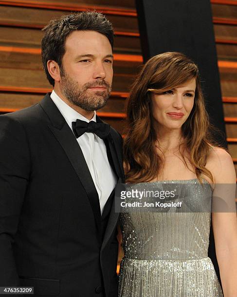 Ben Affleck and Jennifer Garner attend the 2014 Vanity Fair Oscar Party hosted by Graydon Carter on March 2, 2014 in West Hollywood, California.