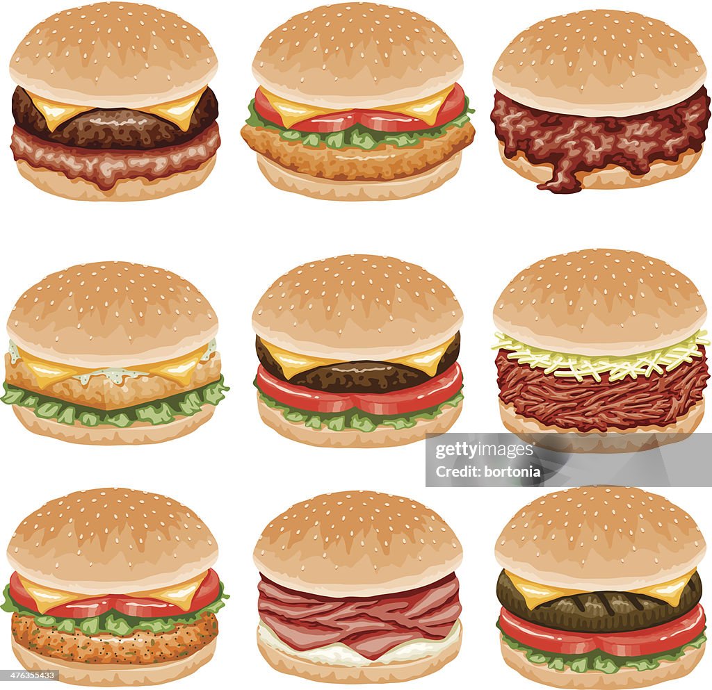 Burger Icon Set