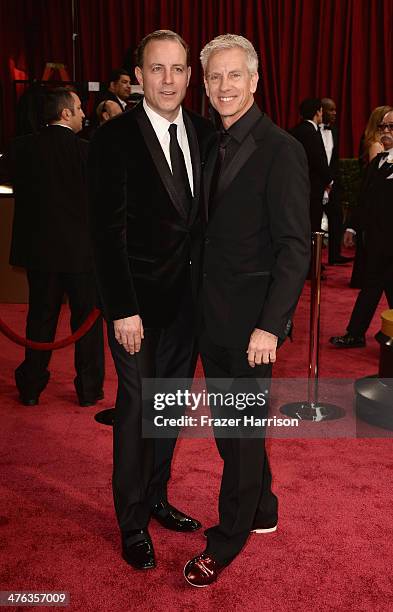Director/writers Kirk DeMicco and Chris Sanders attend the Oscars held at Hollywood & Highland Center on March 2, 2014 in Hollywood, California.