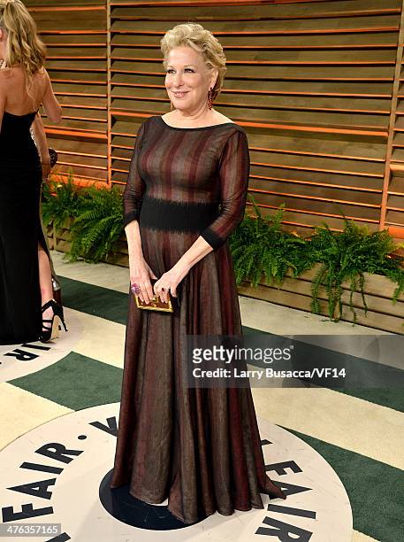 Actress/singer Bette Midler attends the 2014 Vanity Fair Oscar Party Hosted By Graydon Carter on March 2, 2014 in West Hollywood, California.
