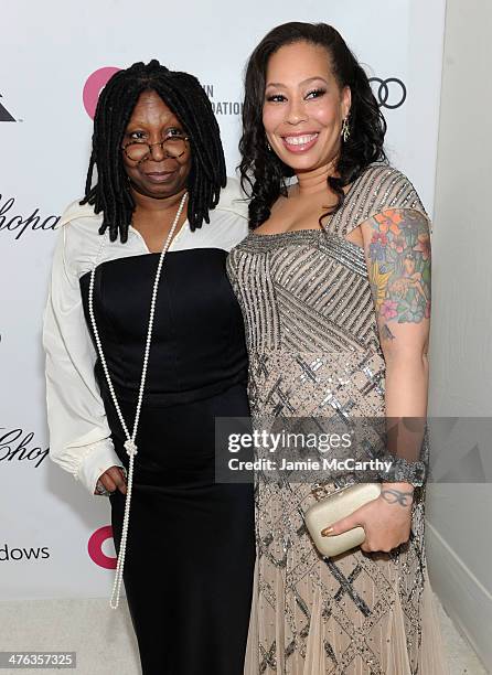 Actress Whoopi Goldberg and Alex Martin attend the 22nd Annual Elton John AIDS Foundation Academy Awards Viewing Party at The City of West Hollywood...