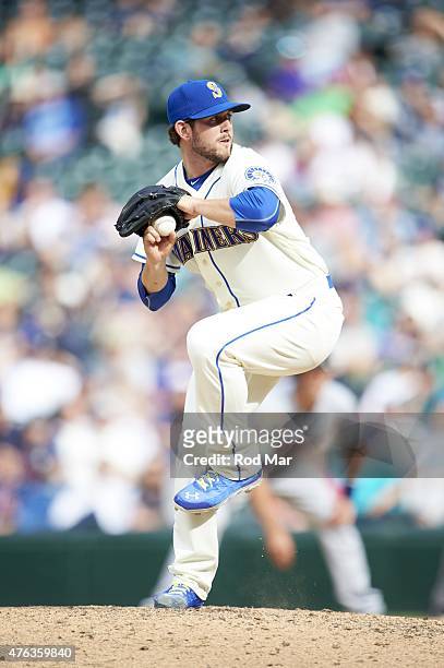 Seattle Mariners Dominic Leone in action, pitching vs Cleveland Indians at Safeco Field. Seattle, WA 5/31/2015 CREDIT: Rod Mar