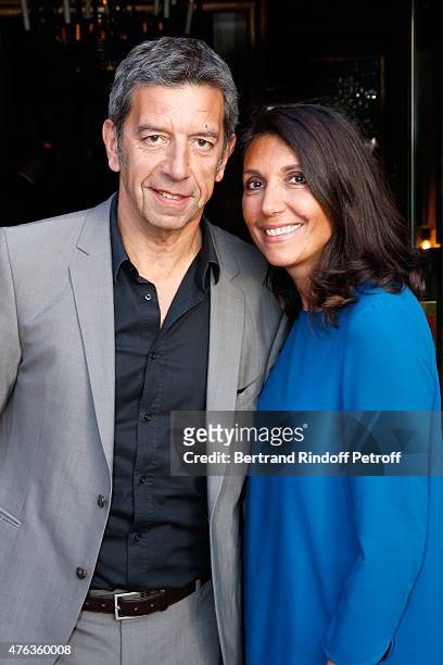 New Married, Doctor Michel Cymes and his wife Nathalie attend the 'Trophee des Legendes' Dinner. Held at Le Fouquet's, champs Elysees on June 3, 2015...