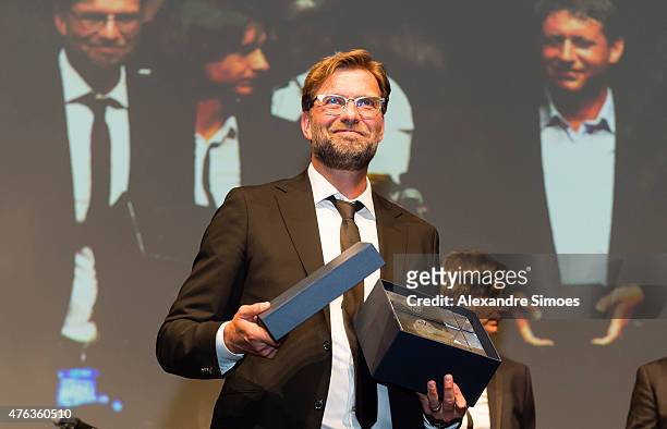 May 30: Head coach Juergen Klopp of Borussia Dortmund after his farewell speech at the Champions Party after the DFB Cup Final match between Borussia...