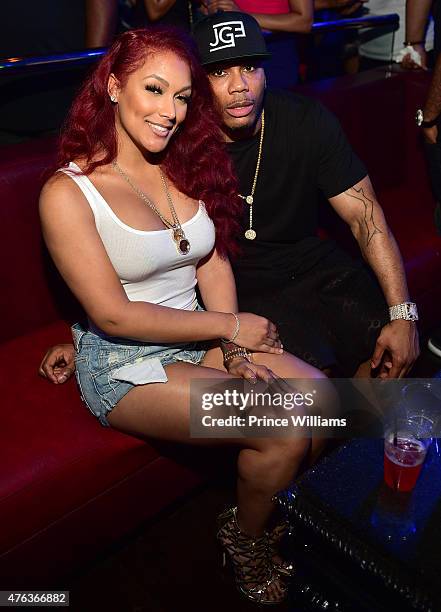 Shantel Jackson and Nelly attend at Compound on June 6, 2015 in Atlanta, Georgia.