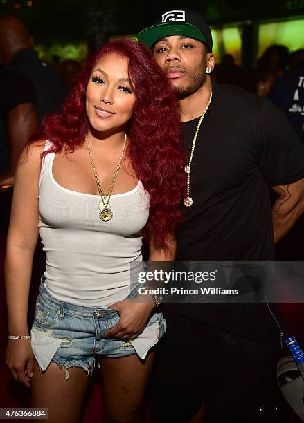 Shantel Jackson and Nelly attend at Compound on June 6, 2015 in Atlanta, Georgia.