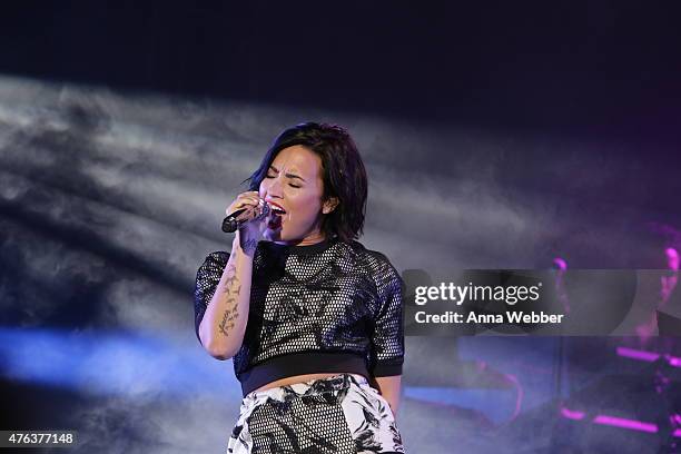 Demi Lovato performs during DigiFest NYC 2015 at Citi Field on June 6, 2015 in New York City.