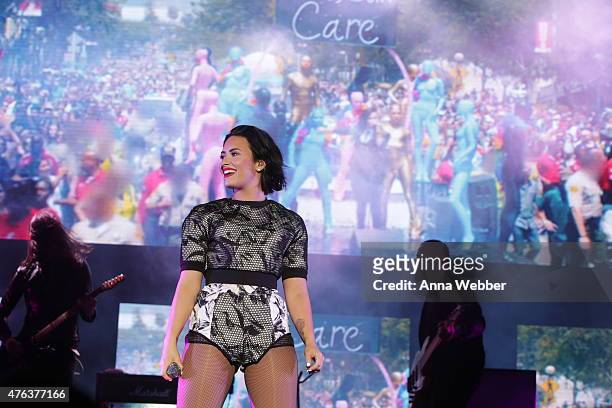 Demi Lovato performs during DigiFest NYC 2015 at Citi Field on June 6, 2015 in New York City.
