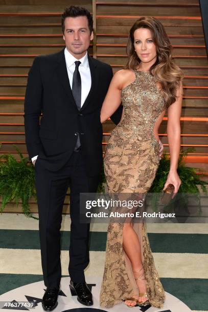 Director Len Wiseman and actress Kate Beckinsale attend the 2014 Vanity Fair Oscar Party hosted by Graydon Carter on March 2, 2014 in West Hollywood,...