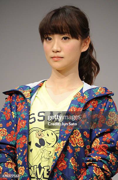Yuko Oshima of AKB48 attends the Alpen brand ambassador press event at Ebisu Garden Place on March 3, 2014 in Tokyo, Japan.