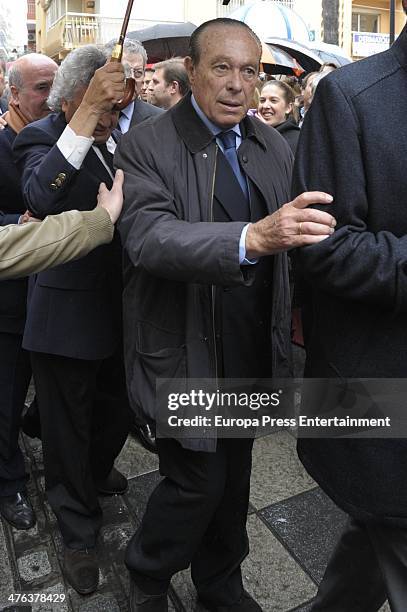 Ex bullfighter Curro Romero attends the funeral for the flamenco guitarist Paco de Lucia in his home town on March 1, 2014 in Algeciras, Spain.