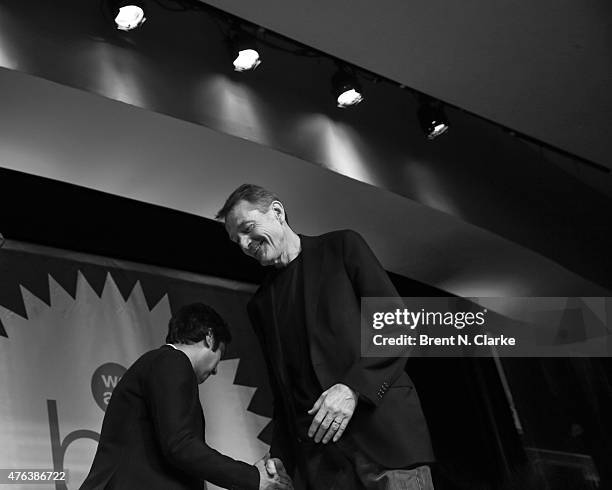 Author Lee Child appears on stage during the adult book and author breakfast at BookExpo America held at the Javits Center on May 27, 2015 in New...