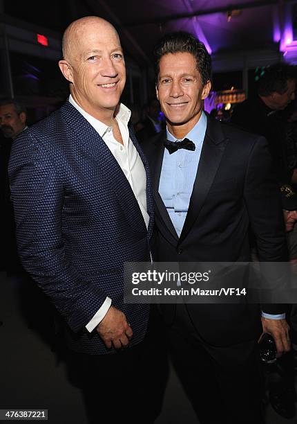 Bryan Lourd and Bruce Bozzi attend the 2014 Vanity Fair Oscar Party Hosted By Graydon Carter on March 2, 2014 in West Hollywood, California.