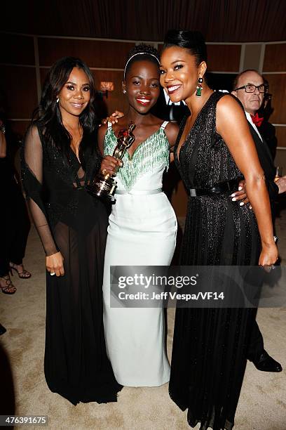 Actresses Regina Hall, Lupita Nyong'o, and Gabrielle Union attend the 2014 Vanity Fair Oscar Party Hosted By Graydon Carter on March 2, 2014 in West...